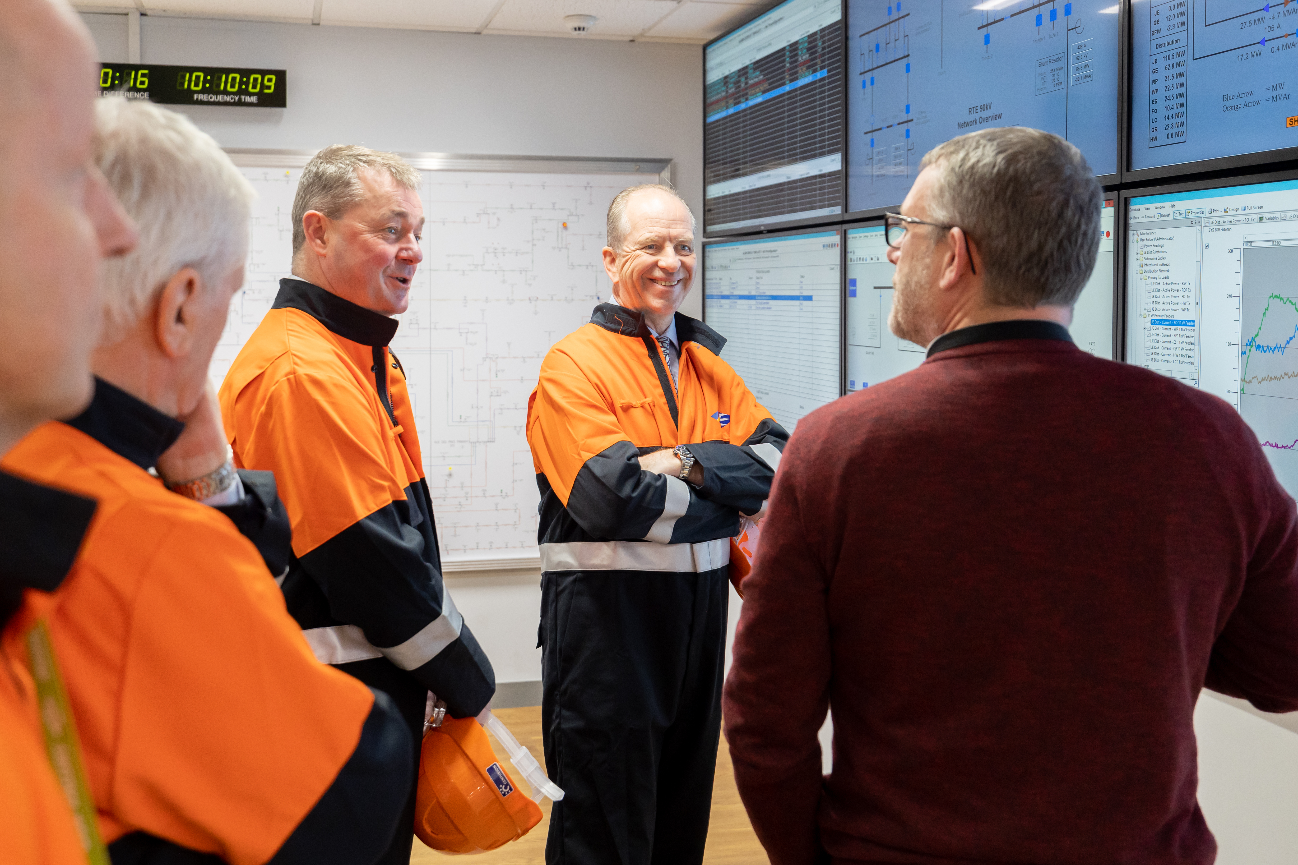 Lieutenant-Governor Vice Admiral Jerry Kyd CBE in the Jersey Electricity Powerstation control room