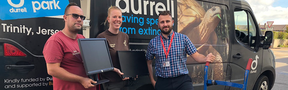 Jersey Electricity and Durrell team with computers