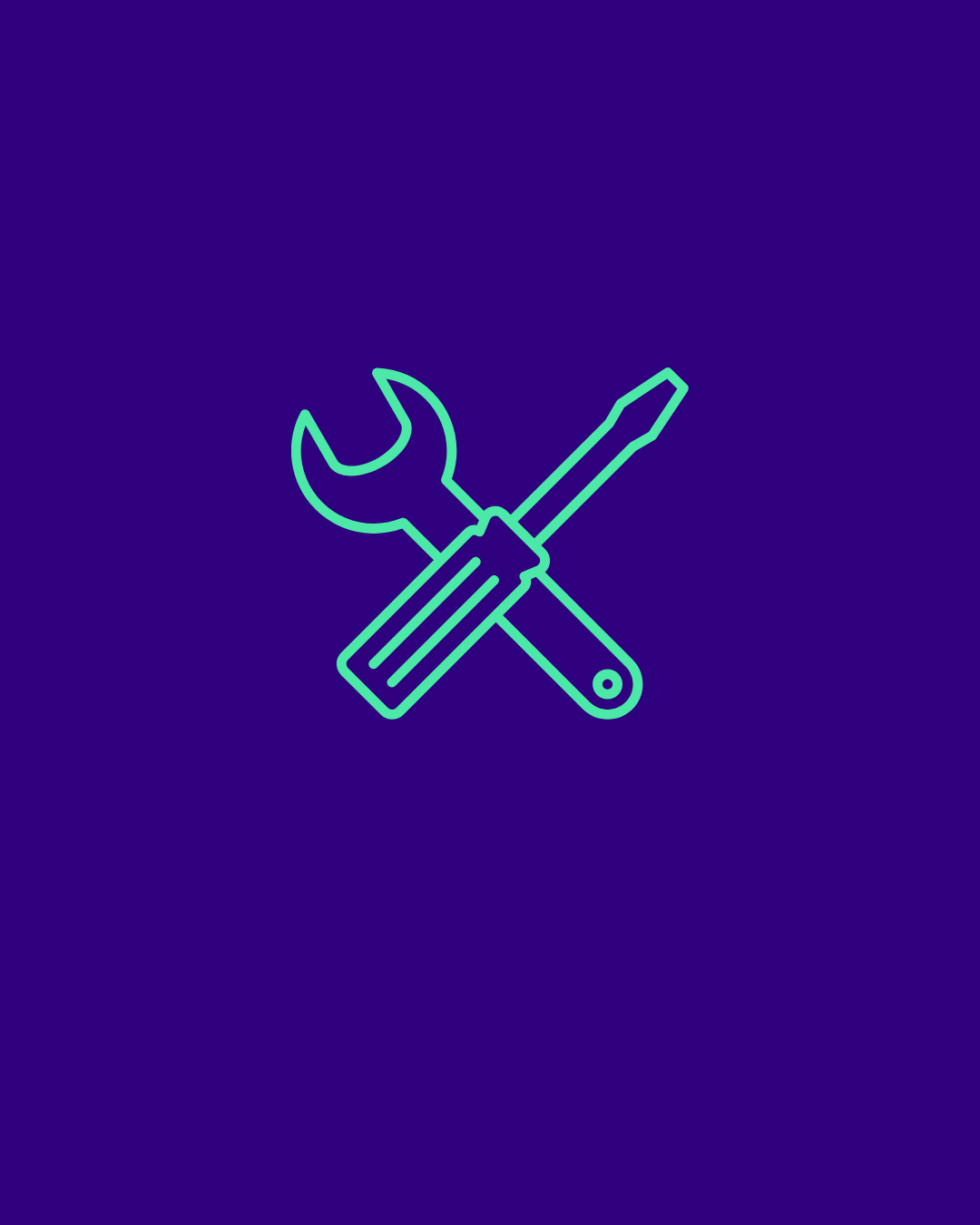 Icon of two wrenches in blue and green, representing maintenance or mechanical work.