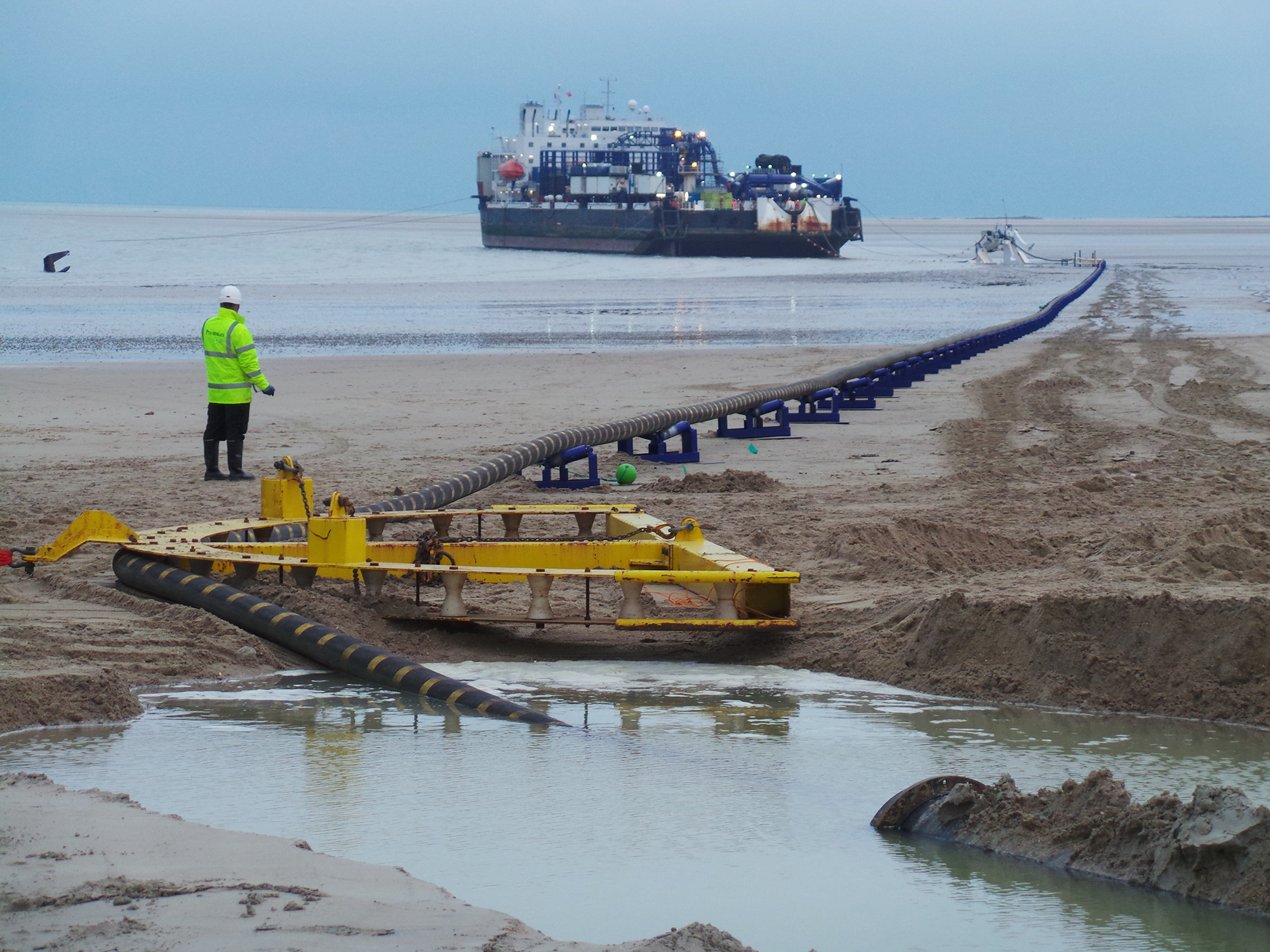 The ship carrying the Normandie 3 subsea cable leaves the coast of France bound for Jersey.