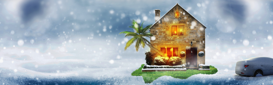 House in a snowglobe