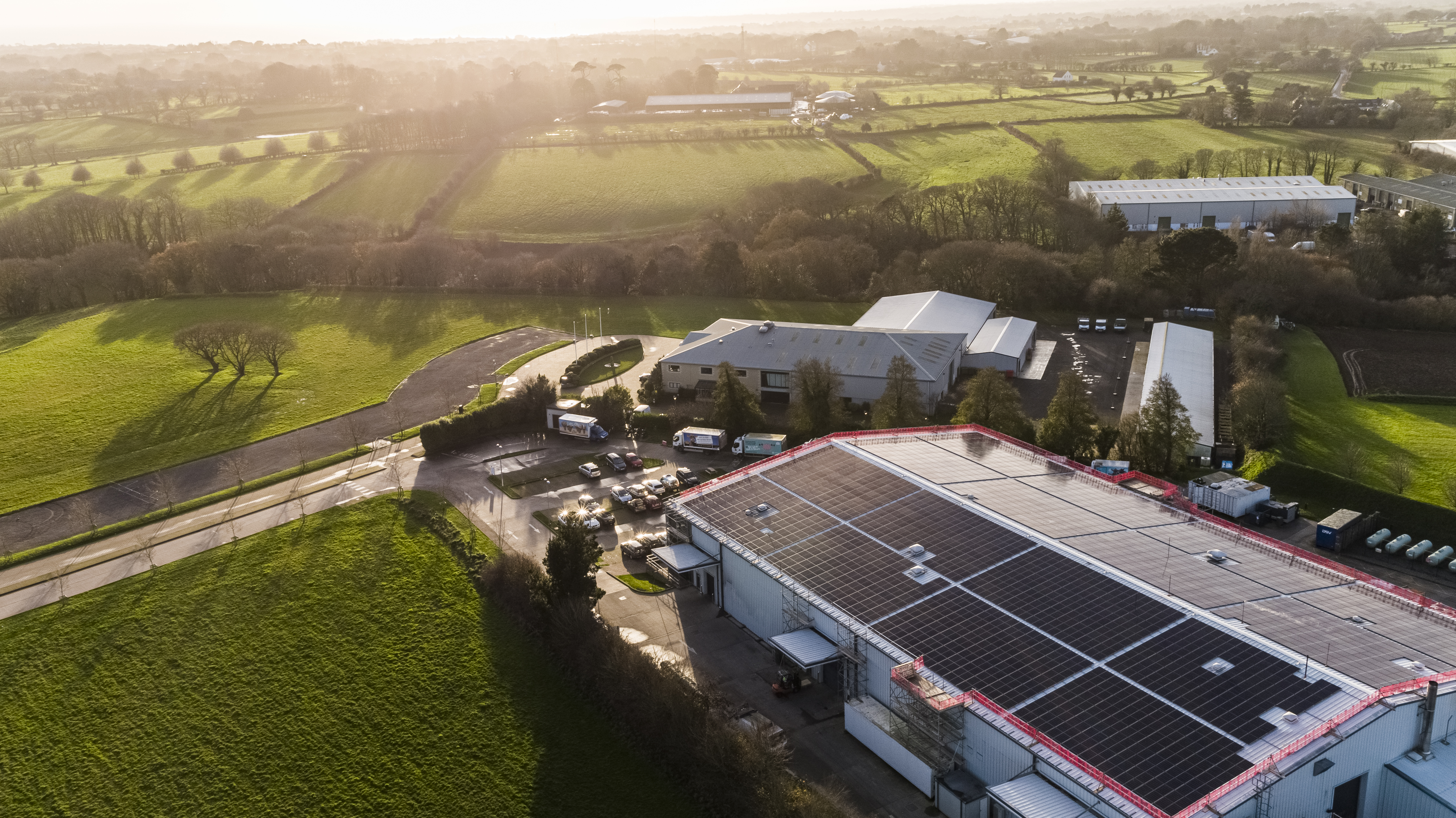 Aerial view of Jersey Dairy solar array