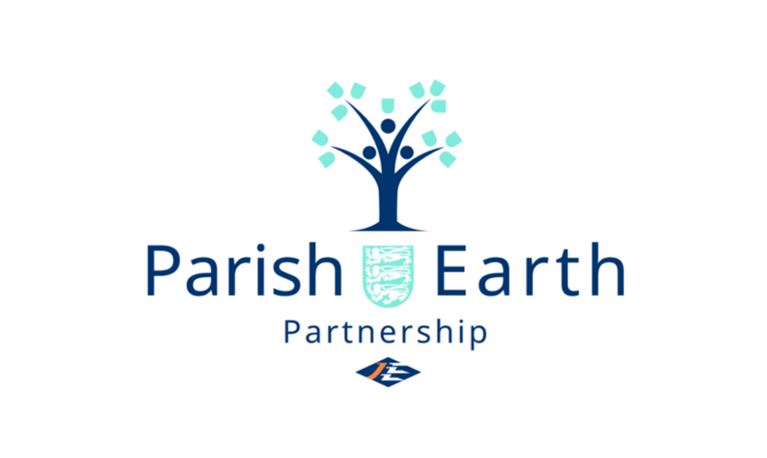 Blue and teal logo for Jersey Electricity's Parish Earth Project