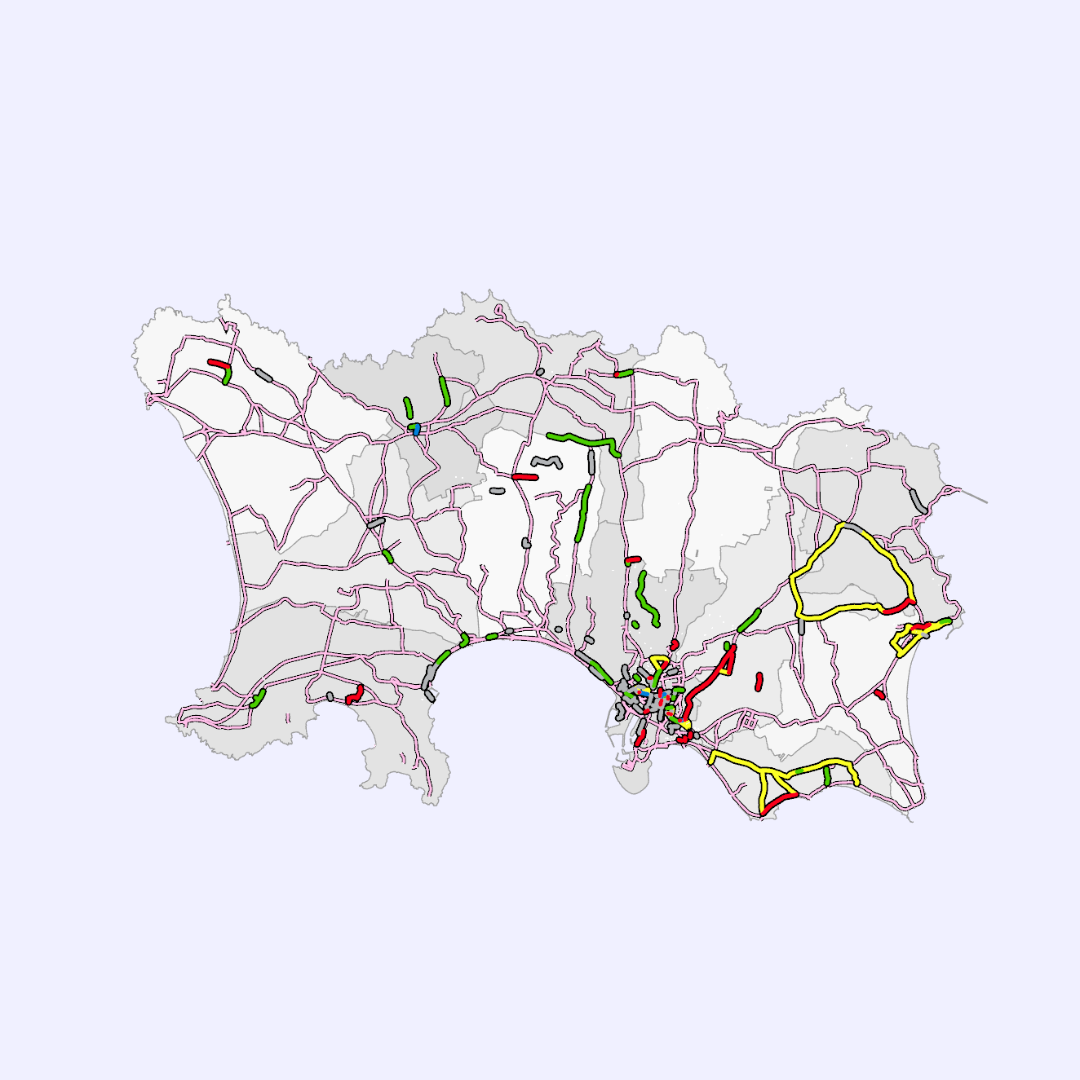 Government of Jersey's roadworks map