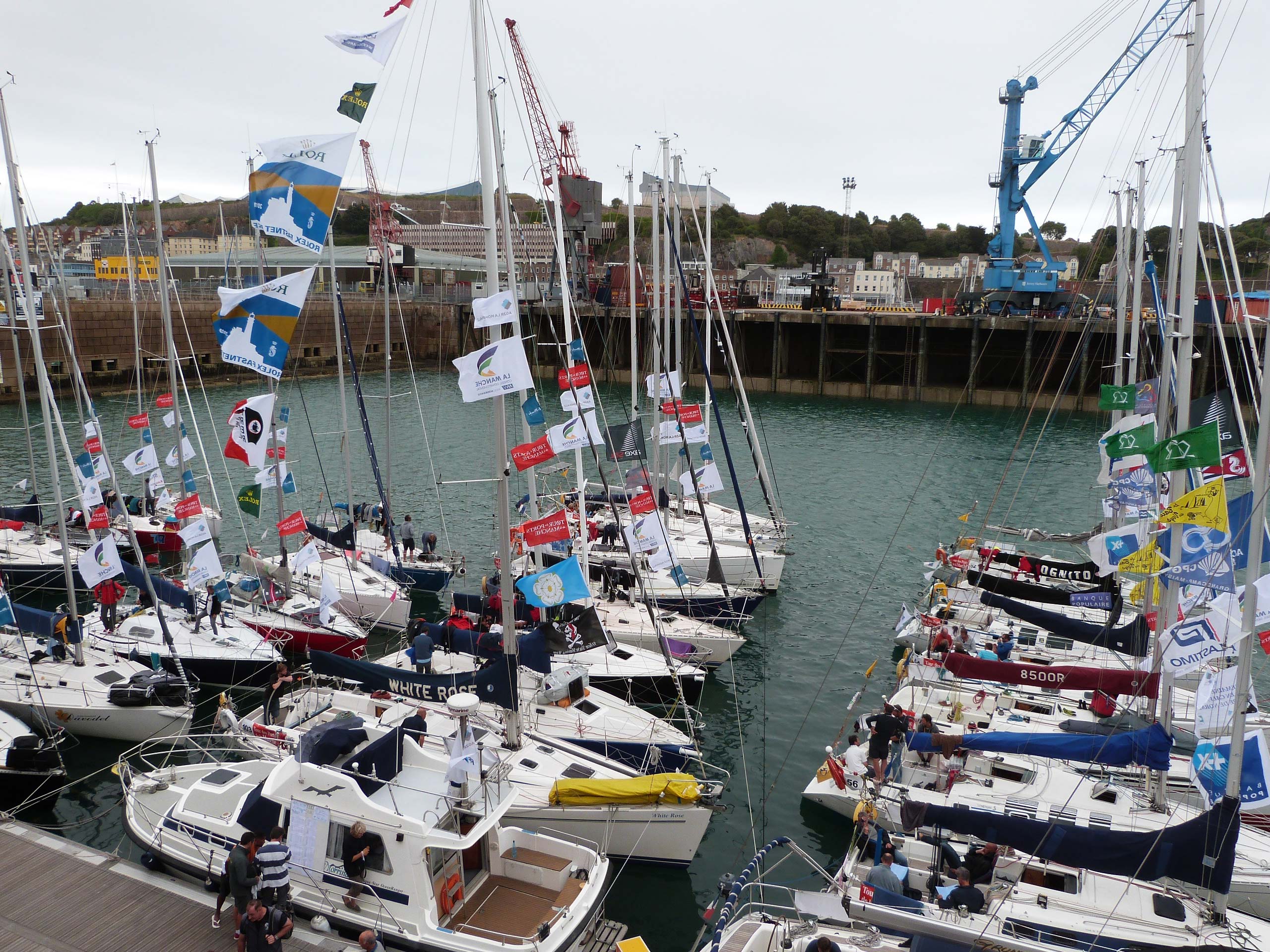 Yachts rafted up during the regatta