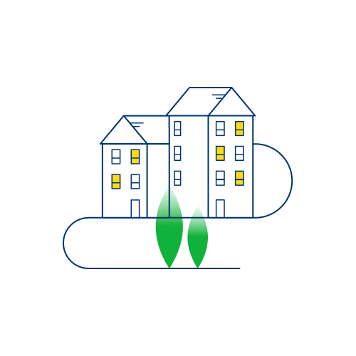 Illustration of a block of flats