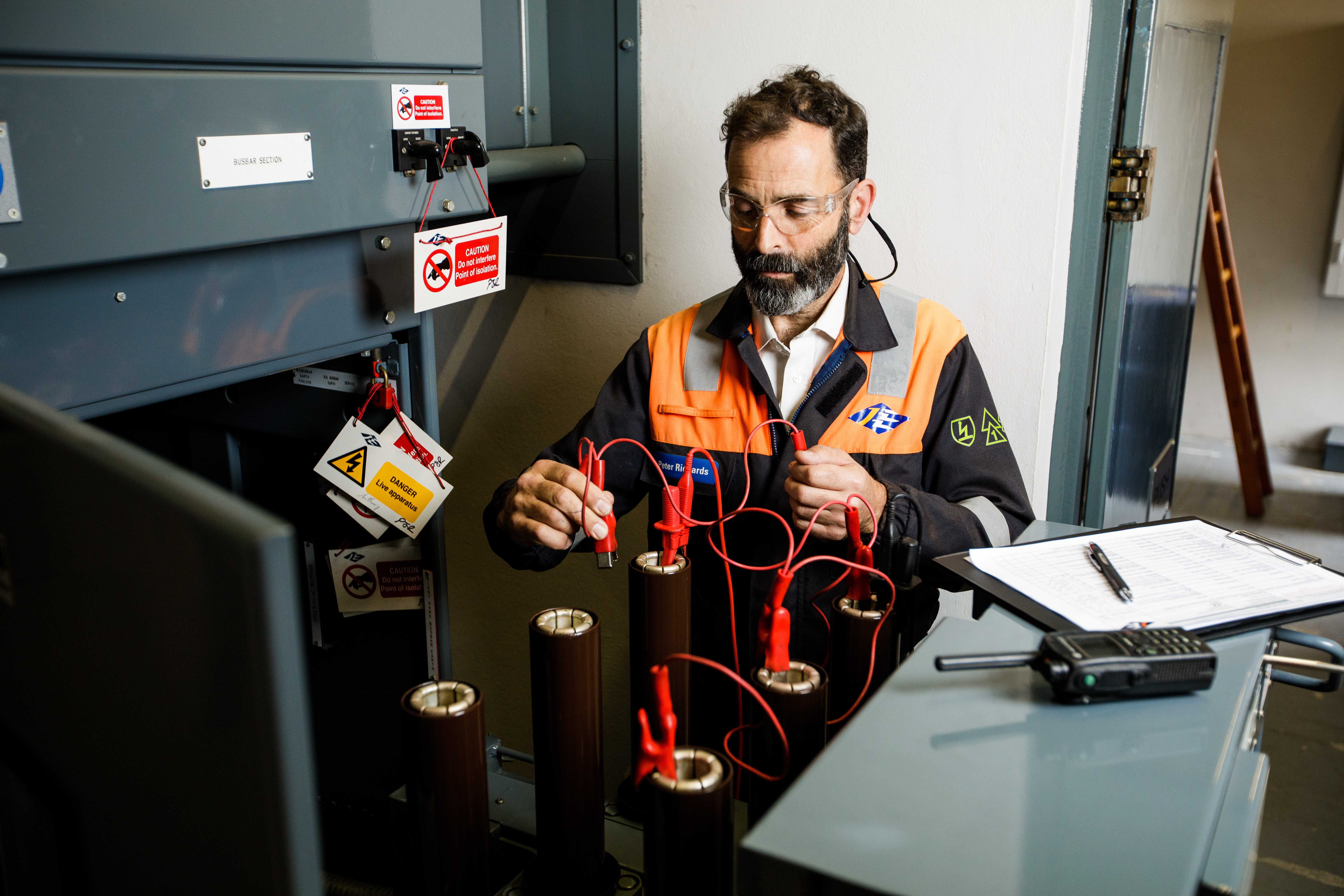 Peter Richards testing equipment