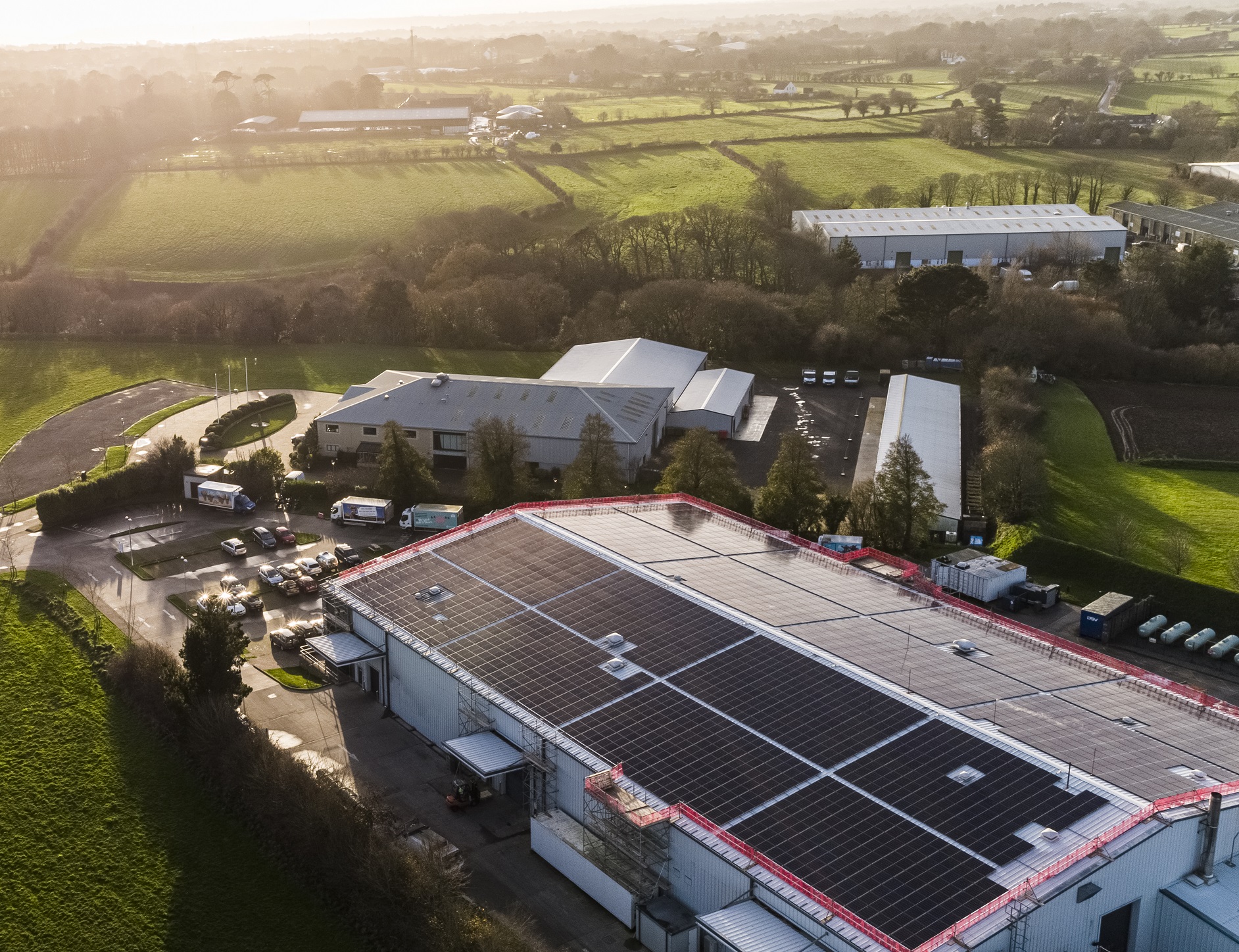 Aerial view of Jersey Dairy solar array